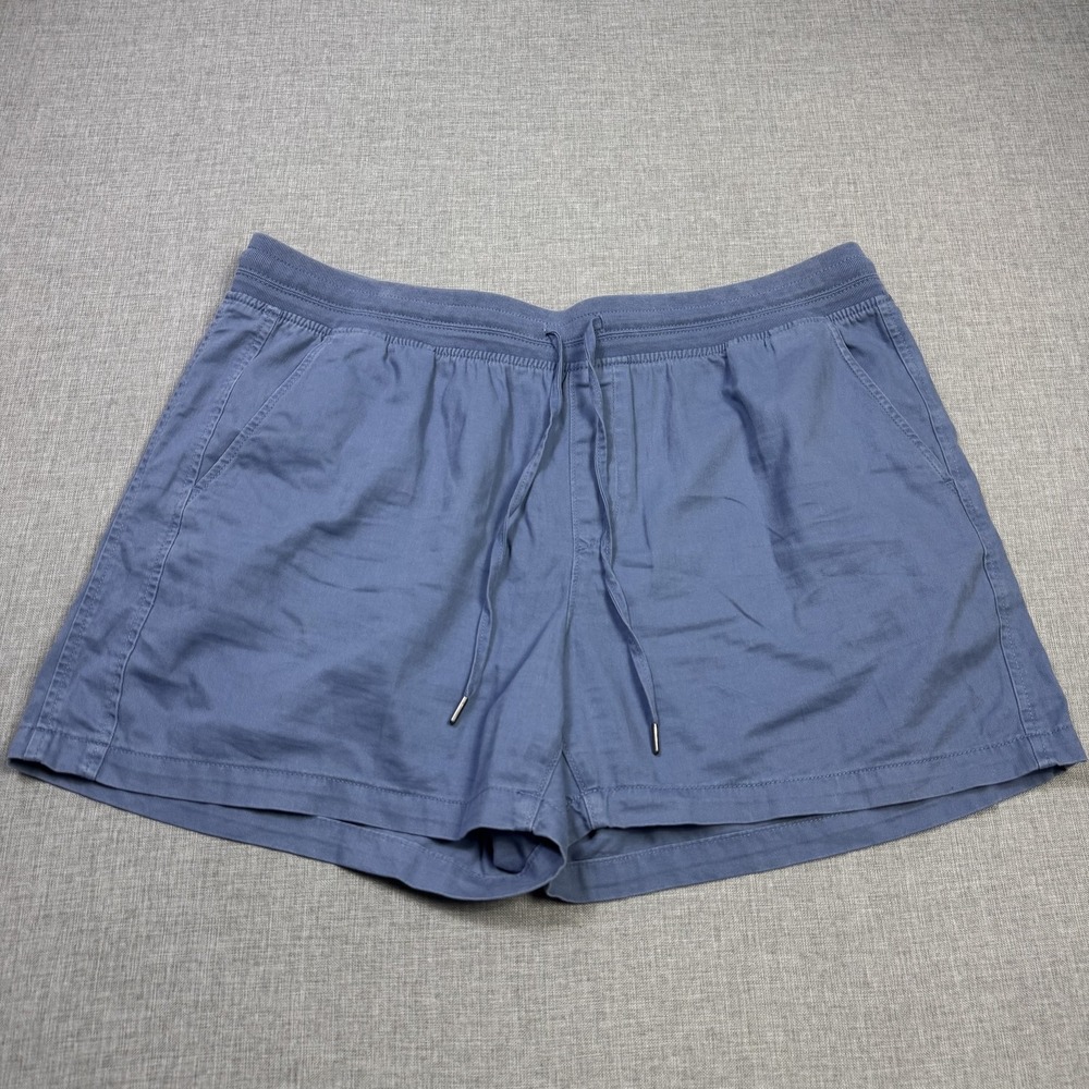 Orvis Chino Shorts Mens 2XL Blue 5" Inseam Cotton Lyocell Drawstring Pockets